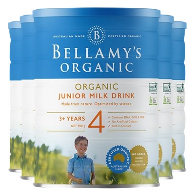 【新西兰直邮】BELLAMY'S有机婴儿奶粉贝拉米4段 6桶一箱（一定需要提供身份证号 无身份证号发不了货）